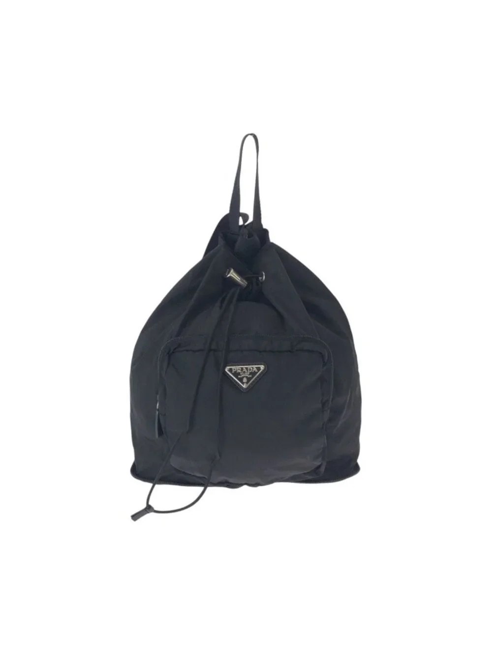 Prada Tessuto Black Silver Nylon Leather Backpack